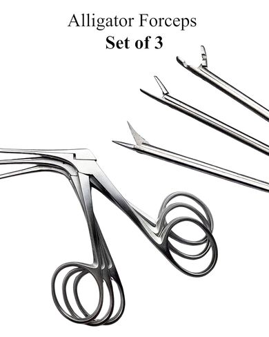 Alligator Forceps Stainless Steel Precision Instrument for Lab, Educational & Training Use (Set of 3) in Saudi Arabia