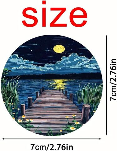 2pcs Van Gogh Style Serene Lake and Starry Sky Scenery Car Coaster - Heat-Resistant Non-Slip Car Cup Holder Suitable for Home, Office, Car - Ideal Birthday Fashionable Interior Accessor in Saudi Arabia