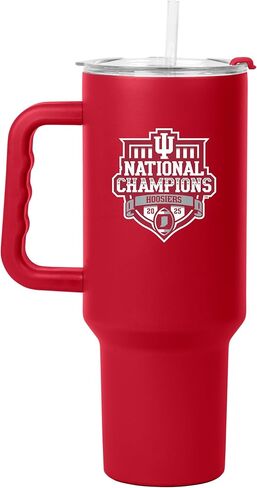 Logo Brands Indiana Hoosiers College Football Playoff National Champions 40 oz Stainless Steel Tumbler - Official CFP Champions Logo, Team Color & Great Gift For Fans in Saudi Arabia