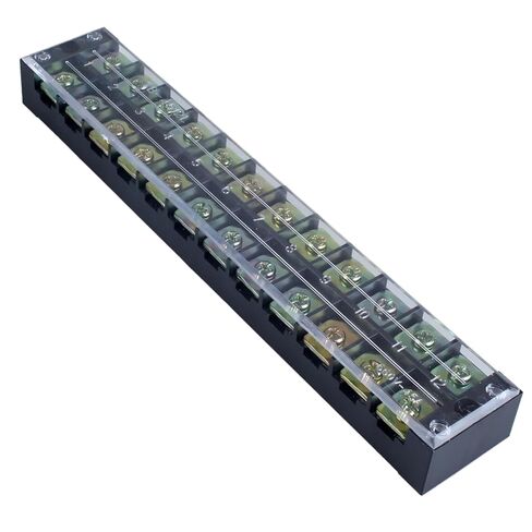 1 Pack Terminal Block, 45A 12 Positions Dual Row Screw Terminal Strip Block with Cover （TB4512 1PC） in Kuwait