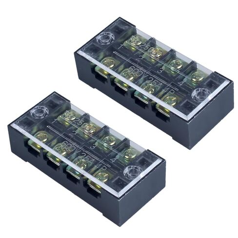 1 Pack Terminal Block, 45A 12 Positions Dual Row Screw Terminal Strip Block with Cover （TB4512 1PC） in Kuwait