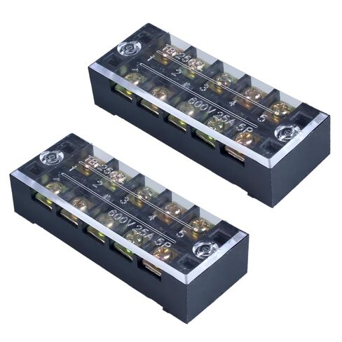 1 Pack Terminal Block, 45A 12 Positions Dual Row Screw Terminal Strip Block with Cover （TB4512 1PC） in Kuwait