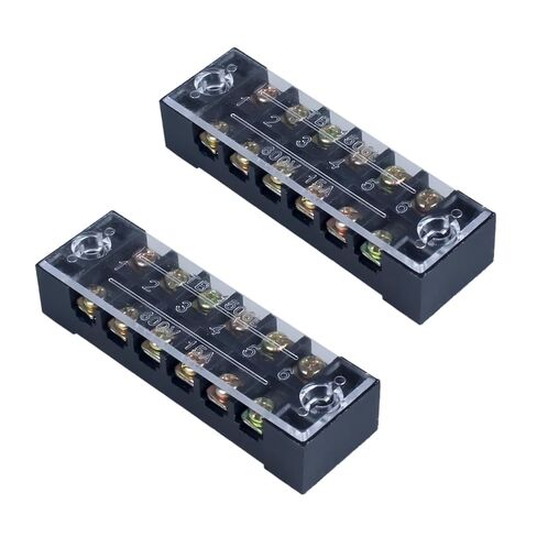 1 Pack Terminal Block, 45A 12 Positions Dual Row Screw Terminal Strip Block with Cover （TB4512 1PC） in Kuwait
