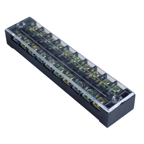 1 Pack Terminal Block, 45A 12 Positions Dual Row Screw Terminal Strip Block with Cover （TB4512 1PC） in Kuwait