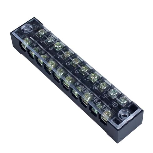 1 Pack Terminal Block, 45A 12 Positions Dual Row Screw Terminal Strip Block with Cover （TB4512 1PC） in Kuwait