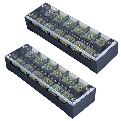 1 Pack Terminal Block, 45A 12 Positions Dual Row Screw Terminal Strip Block with Cover （TB4512 1PC） in Kuwait
