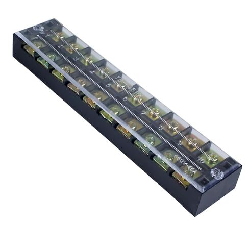 1 Pack Terminal Block, 45A 12 Positions Dual Row Screw Terminal Strip Block with Cover （TB4512 1PC） in Kuwait