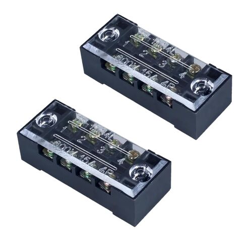 1 Pack Terminal Block, 45A 12 Positions Dual Row Screw Terminal Strip Block with Cover （TB4512 1PC） in Kuwait