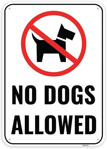 1PC No Dogs Allowed Sign, 14 x 10 Inches - Aluminum - No Pets No Animals Sign For Business in Saudi Arabia