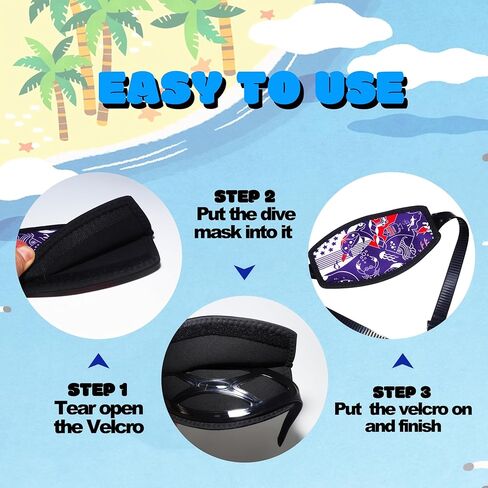Neoprene Diving Mask Strap Cover with Adjustable Velcro, Non-Slip Hair Protector Wrap for Scuba Diving & Snorkeling Masks, Universal Fit for Men Women in Saudi Arabia