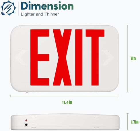 FREELICHT 12 Pack Red Double-Sided LED Exit Sign with Battery Backup, Exit Sign for Business,Easy to Install, UL Certified, AC 120/277V in Kuwait