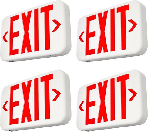 FREELICHT 12 Pack Red Double-Sided LED Exit Sign with Battery Backup, Exit Sign for Business,Easy to Install, UL Certified, AC 120/277V in Kuwait