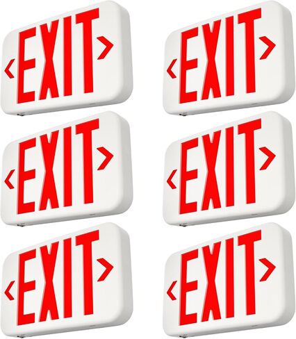 FREELICHT 12 Pack Red Double-Sided LED Exit Sign with Battery Backup, Exit Sign for Business,Easy to Install, UL Certified, AC 120/277V in Kuwait
