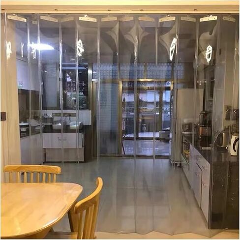 1.5 Mm Thick PVC Strips, Sliding Folding Transparent Strips, Windbreak Roller Blinds for Unit Cold Rooms and Warehouse Entrances (Size: 1.35x2.4 M) in Saudi Arabia