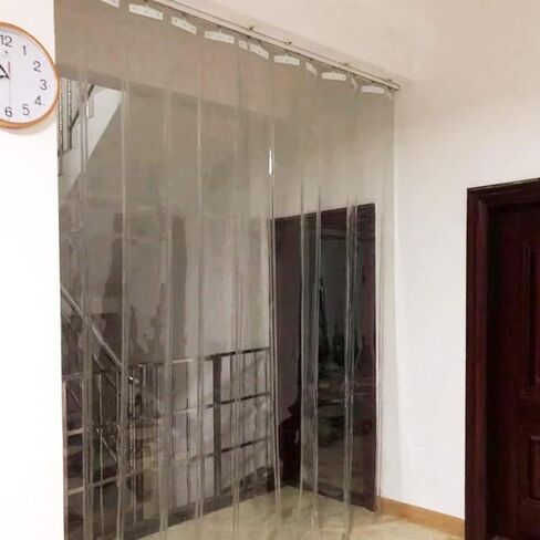 1.5 Mm Thick PVC Strips, Sliding Folding Transparent Strips, Windbreak Roller Blinds for Unit Cold Rooms and Warehouse Entrances (Size: 1.35x2.4 M) in Saudi Arabia