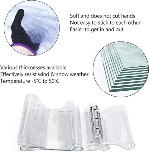 PVC Bar Curtain, 1.9mm Thick Plastic Clean Soft Glass Door Curtain, Freezer Warehouse Heat Insulation Windscreen Partition (Size: 1.35X2M) in Saudi Arabia