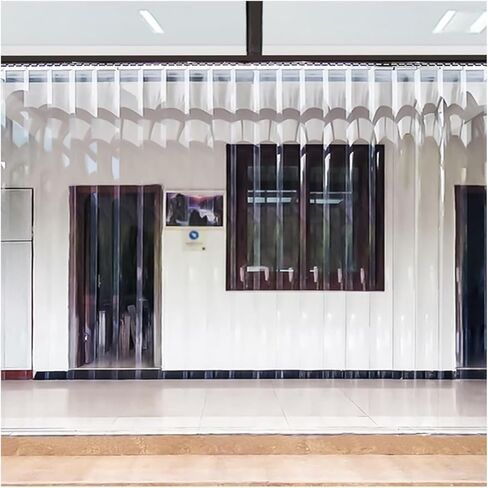 Strip Curtain, Plastic PVC Glass Door Curtain, Freezer Warehouse Heat Insulation Windscreen Partition (Colour: 2.1mm, Size: 1.35X2M) in Saudi Arabia