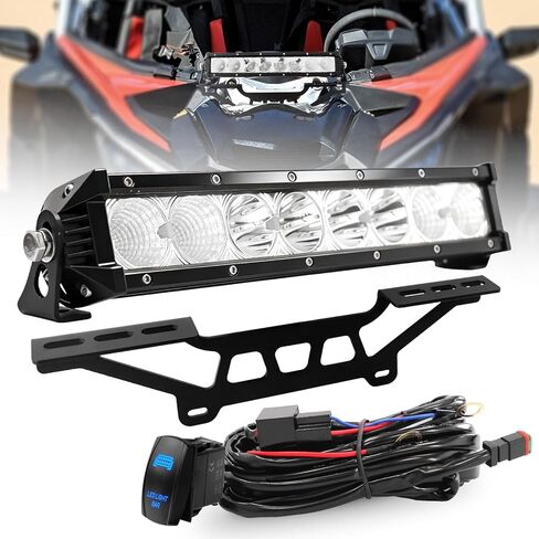 Can Am X3 شريط إضاءة برج الصدمات الأصفر مع دعامة تثبيت، طقم شريط إضاءة 60 وات 6000 لومن مع حزام أسلاك مفتاح متأرجح متوافق مع Can-Am Maverick X3 وX3 Max in Saudi Arabia