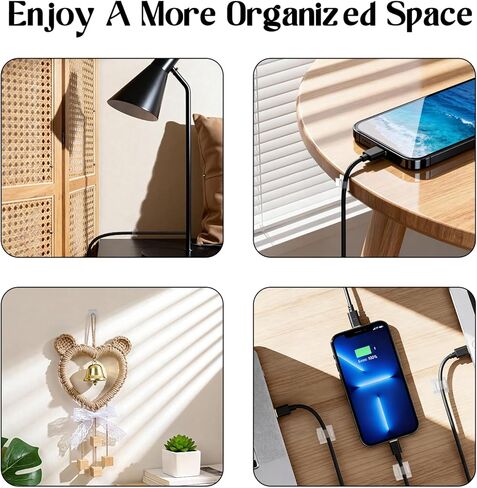 50Pcs Adhesive Cord Organizer Hooks, Hooks for Outdoor String Lights Clips, Christmas Light Clips, Sticky Wire Holder for Hanging Christmas Light, Wall Cable, Fairy Lights, Clear in Saudi Arabia