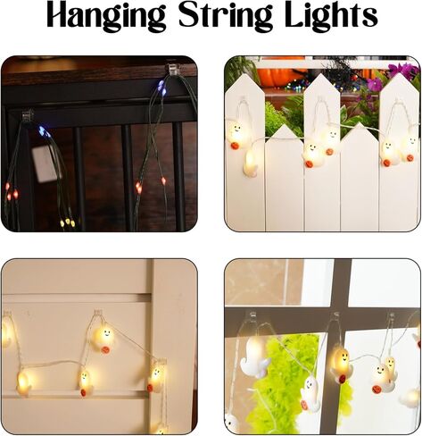 50Pcs Adhesive Cord Organizer Hooks, Hooks for Outdoor String Lights Clips, Christmas Light Clips, Sticky Wire Holder for Hanging Christmas Light, Wall Cable, Fairy Lights, Clear in Saudi Arabia