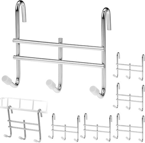 QWORK 6 Pack Hook Attachments for Wire Shelving, Heavy-Duty Chrome Steel Hanging Rack Metal for Closets Storage Organizer in Saudi Arabia