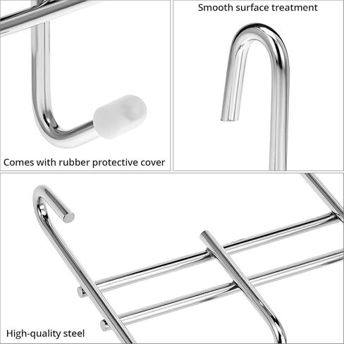 QWORK 6 Pack Hook Attachments for Wire Shelving, Heavy-Duty Chrome Steel Hanging Rack Metal for Closets Storage Organizer in Saudi Arabia