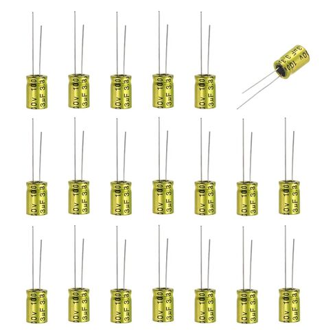 MECCANIXITY 3.3uF 100V Non-Polarized Electrolytic Capacitor, 8mm x 12mm Aluminum Audio Capacitors for DIY Projects Audio Tweeter Frequency Divider Pack of 20 in Saudi Arabia