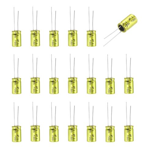 MECCANIXITY 3.3uF 100V Non-Polarized Electrolytic Capacitor, 8mm x 12mm Aluminum Audio Capacitors for DIY Projects Audio Tweeter Frequency Divider Pack of 20 in Saudi Arabia