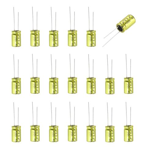 MECCANIXITY 3.3uF 100V Non-Polarized Electrolytic Capacitor, 8mm x 12mm Aluminum Audio Capacitors for DIY Projects Audio Tweeter Frequency Divider Pack of 20 in Saudi Arabia