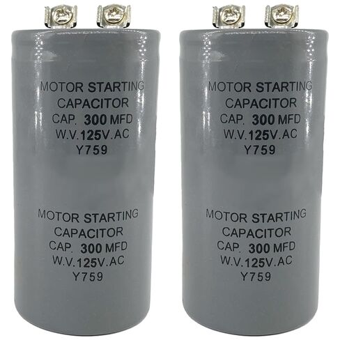 CD60 مكثف 300 فائق التوهج 300MFD 125VAC 2-Pack مكثف تشغيل المحرك لأنظمة التدفئة والتهوية وتكييف الهواء وتكييف الهواء والتبريد والمحركات الكهربائية in Kuwait