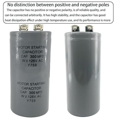 CD60 مكثف 300 فائق التوهج 300MFD 125VAC 2-Pack مكثف تشغيل المحرك لأنظمة التدفئة والتهوية وتكييف الهواء وتكييف الهواء والتبريد والمحركات الكهربائية in Kuwait