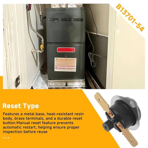 B13701-54 L350°F مفتاح حد إطلاق اللهب مناسب لمفتاح إطلاق اللهب لفرن الغاز Goodman Amana Janitrol، إعادة تعيين يدوي استبدال الجزء # B1370154 in Saudi Arabia