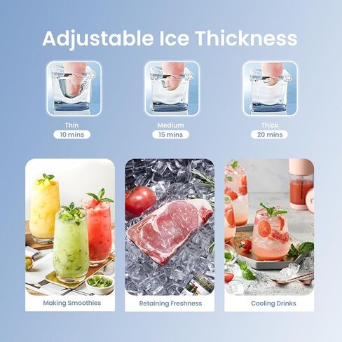 Kismile Commercial Ice Maker, 100 lbs/24H Ice Machine with 29 lbs Storage, Under Counter Ice Maker with LED Display & Self-Cleaning, 304 Stainless Steel Structure for Home, Bar, Outdoor Kitchen in Kuwait
