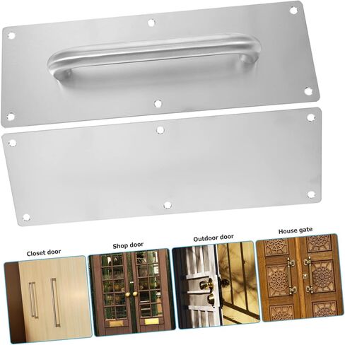 Holibanna Commercial Door Handle Pull Push Plate Door Pull Handle for Hotel and Public Areas Durable Smooth Edges Easy Installation with Screws in Saudi Arabia