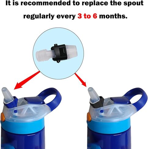 3Pcs Bite Valve Replacement Parts for Contigo Water Bottle Bite Valve, Soft Silicone BPA Free Lids Replacement (Black) in Saudi Arabia