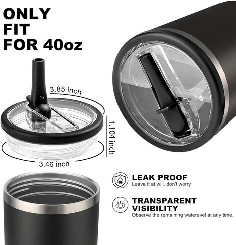 2 Pack 40 oz Detachable Flip Straw Lid Replacement Stanley Cup Lid Accessories Leak Proof Lids Replacement with Handle for Stanley Quencher H2.0 Tumbler in Saudi Arabia