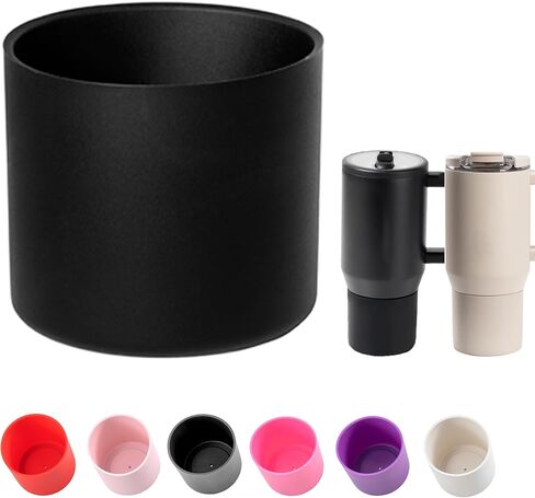 حذاء من السيليكون لزجاجة مياه HydroJug Traveler بسعة 20 أونصة مع مقبض وأكواب بقطر 2.5 بوصة - غير قابلة للانزلاق، مقاومة للخدش، معززة للثبات، كم واقٍ مضاد للانزلاق (أبيض كريمي) in Kuwait