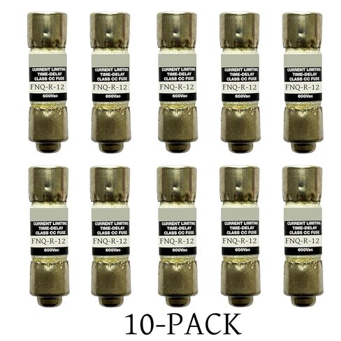 10-Pack New FNQ-R-12 FNQ-R-12A FNQ-R 12A 600Vac Time Delay Fuse,FNQ-R-12A Class CC Current Limiting Fuse in Kuwait