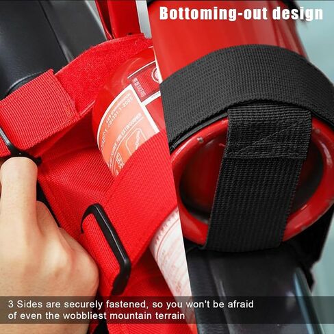 Roll Bar Fire Extinguisher Holder, Adjustable Extinguisher Fixed Belt Holder with American Flag Pattern, Padded Roll Bar Extinguisher Strap Brackets Mount for Cars Trucks (Black) in Saudi Arabia