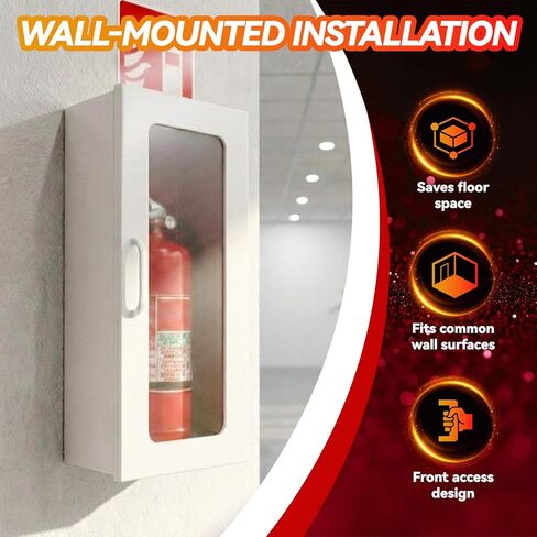 Fire Extinguisher Cabinet for 10 lb Extinguisher, Wall Mount Steel Metal Enclosure for Indoor & Outdoor Use, 24-3/4" H x 10-1/4" W x 6-3/4" D in Saudi Arabia