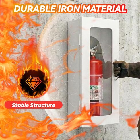 Fire Extinguisher Cabinet for 10 lb Extinguisher, Wall Mount Steel Metal Enclosure for Indoor & Outdoor Use, 24-3/4" H x 10-1/4" W x 6-3/4" D in Saudi Arabia