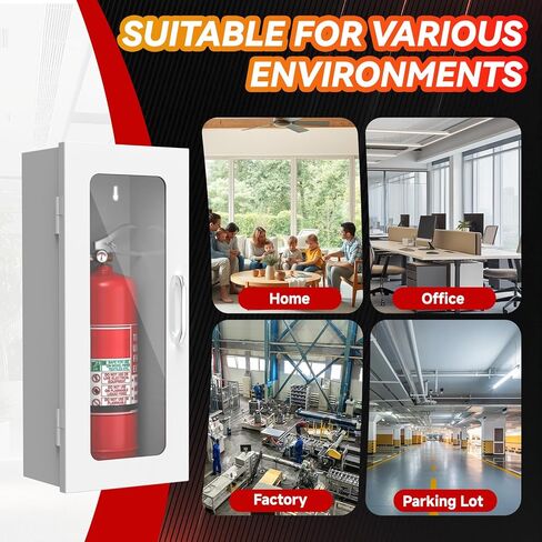 Fire Extinguisher Cabinet for 10 lb Extinguisher, Wall Mount Steel Metal Enclosure for Indoor & Outdoor Use, 24-3/4" H x 10-1/4" W x 6-3/4" D in Saudi Arabia
