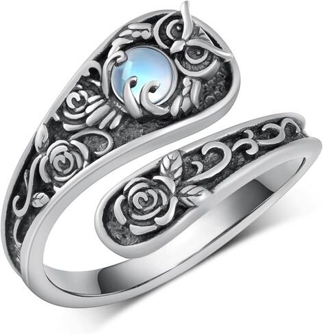 Gothic Skull Spoon Ring 925 Sterling Silver Skull Thumb Rings Skeleton Jewelry Gifts for Women in Saudi Arabia