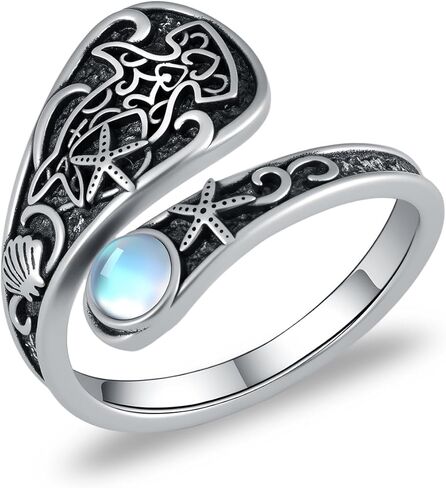 Gothic Skull Spoon Ring 925 Sterling Silver Skull Thumb Rings Skeleton Jewelry Gifts for Women in Saudi Arabia
