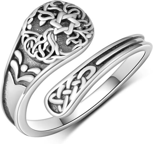 Gothic Skull Spoon Ring 925 Sterling Silver Skull Thumb Rings Skeleton Jewelry Gifts for Women in Saudi Arabia