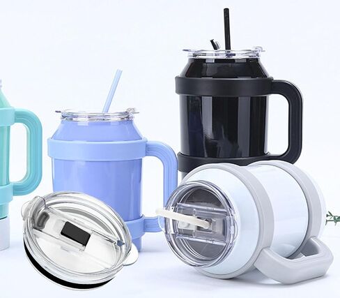 Tumbler Lid Replacement Compatible with Reduce 50 oz & 40 oz Tumbler,Accessories for Reduce Tumbler Cup, Leak Proof and Splash Proof Replacement Lid (1, Black) in Kuwait