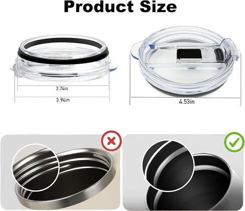 Tumbler Lid Replacement Compatible with Reduce 50 oz & 40 oz Tumbler,Accessories for Reduce Tumbler Cup, Leak Proof and Splash Proof Replacement Lid (1, Black) in Kuwait
