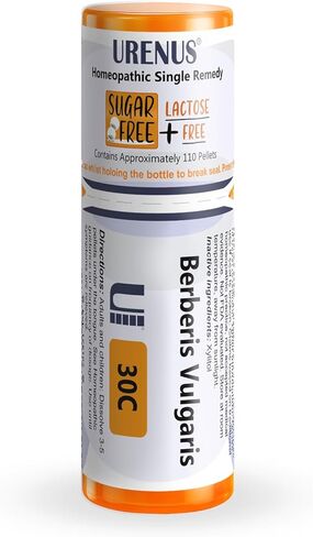 Berberis Vulgaris 30C Sugar Free Lactose Free Homeopathic Remedy 110 Pellets, Urenus in Saudi Arabia