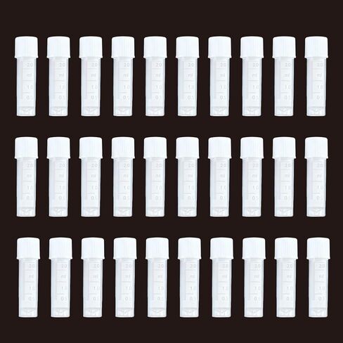 30Pcs 2ml Vial Plastic Small Tubes with Screw Caps Clear Mini Vials with Top Cap for Lab Sample Storage Plastic Test Tubes for Laboratory School Art and Educational Use in Saudi Arabia