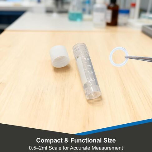 30Pcs 2ml Vial Plastic Small Tubes with Screw Caps Clear Mini Vials with Top Cap for Lab Sample Storage Plastic Test Tubes for Laboratory School Art and Educational Use in Saudi Arabia